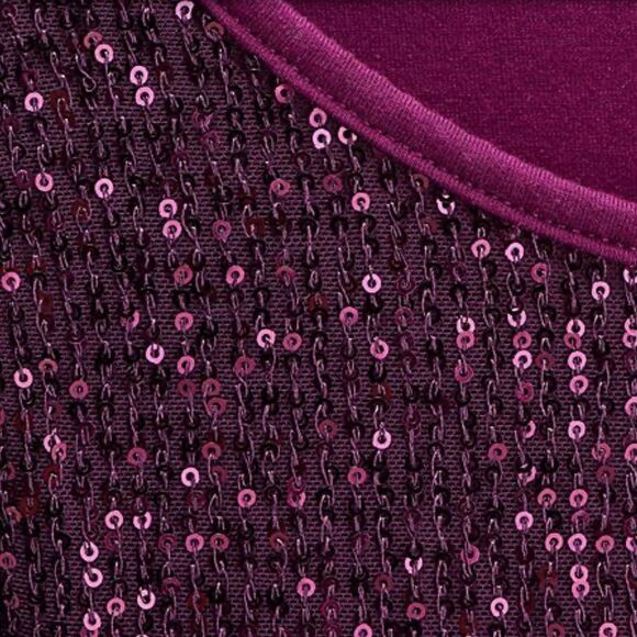 Belle‎ by Kim Gravel Jingle Belles Sequin Front Knit Back Top Graphite L NWT - Picture 3 of 6